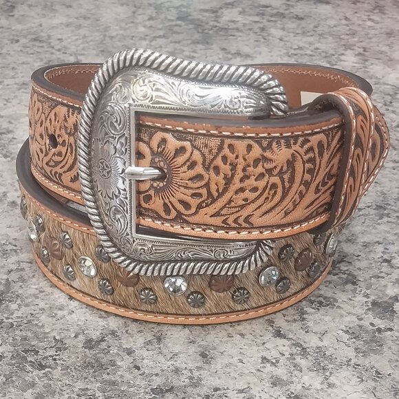 Nocona Ladies Hair On With Studs Brown Belt
